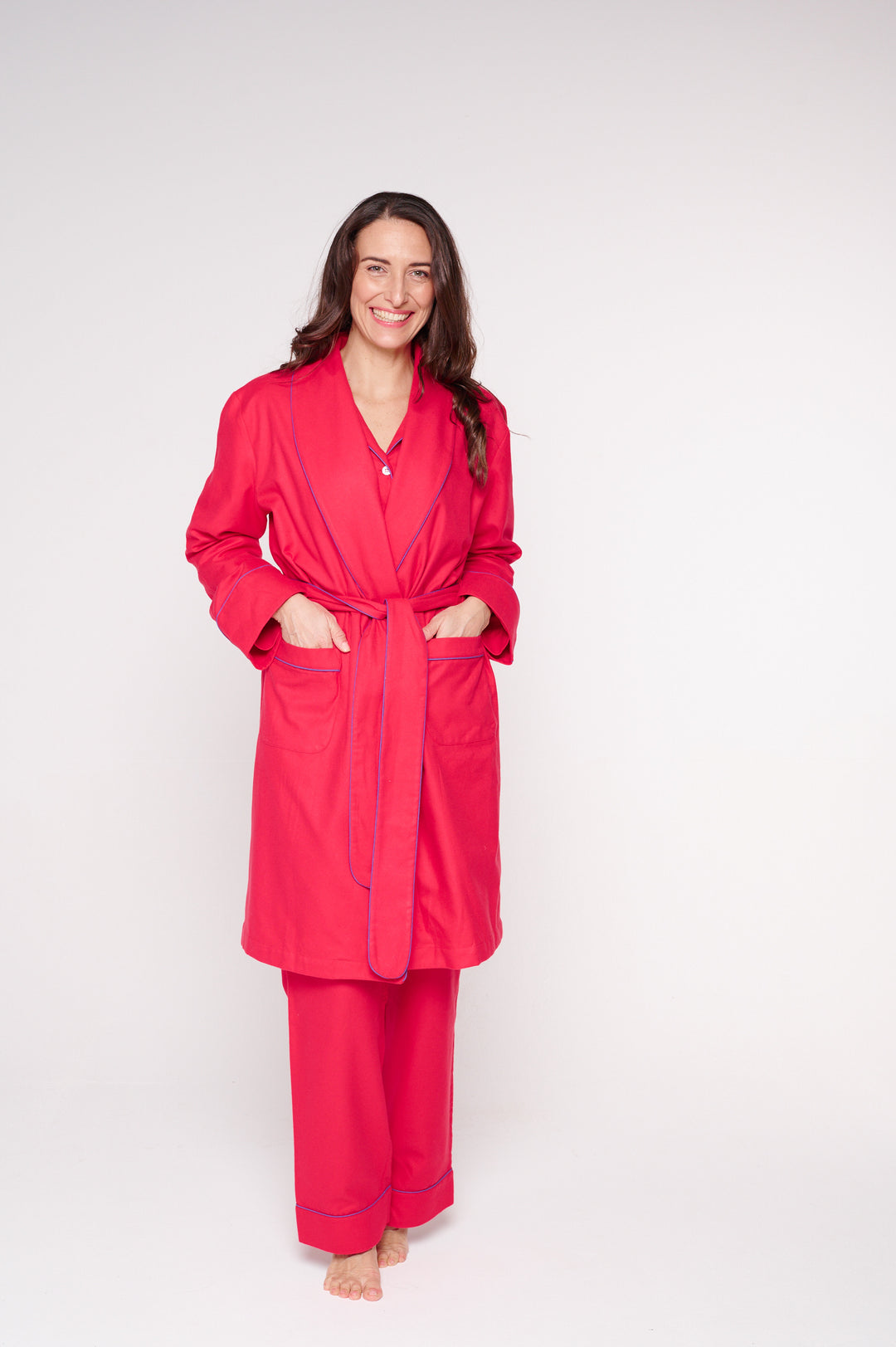 Bademantel Flanell rouge