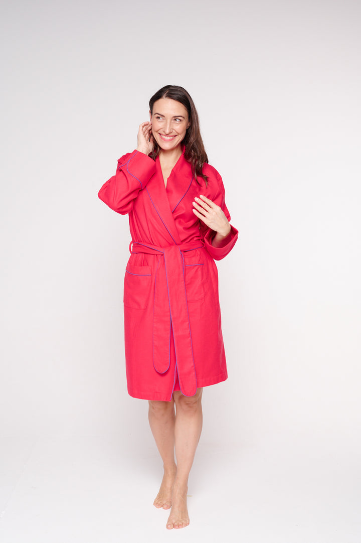 Bademantel Flanell rouge